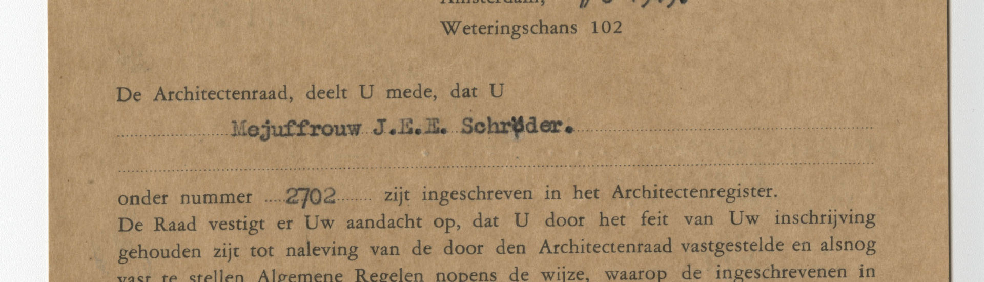 Han Schröder als tweede vrouw op de lijst van Nederlandse architecten